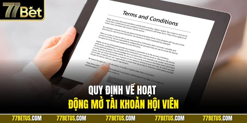 Quy định về hoạt động mở tài khoản hội viên